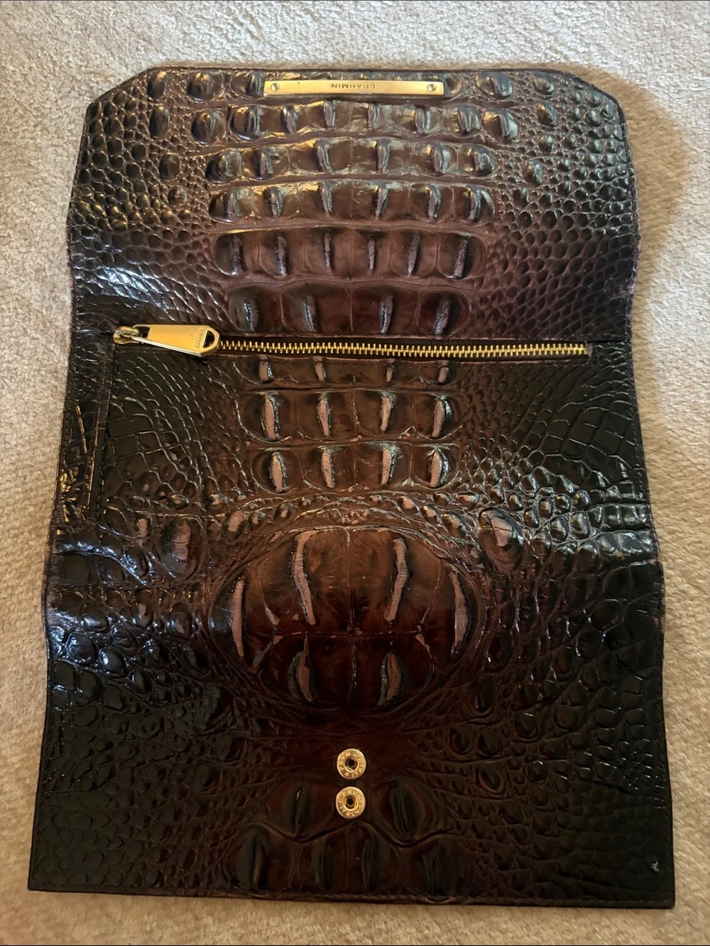Brahmin croc embossed